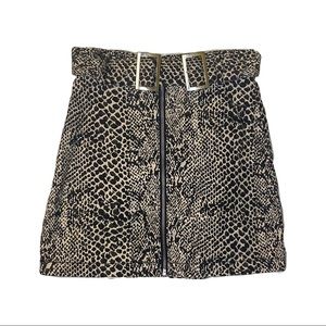 TOPSHOP Leopard Print Skirt with Belt - SIZE 2 US